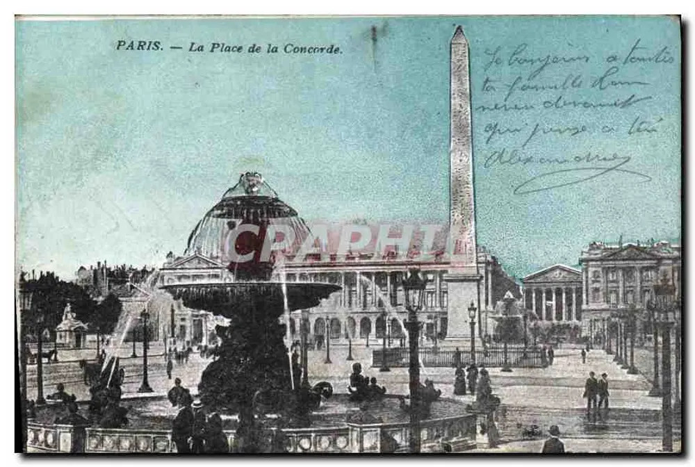 Paris — A Praça da Concórdia — editor não identificado - Frente