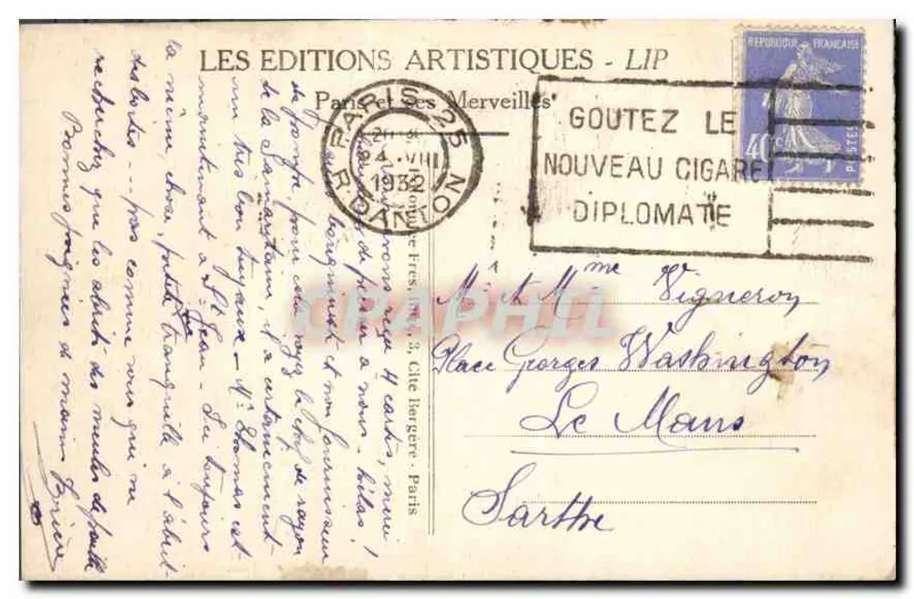 Place de la Bastille — July Column — Éditions Artistiques LIP Nr. 59 - Rückseite