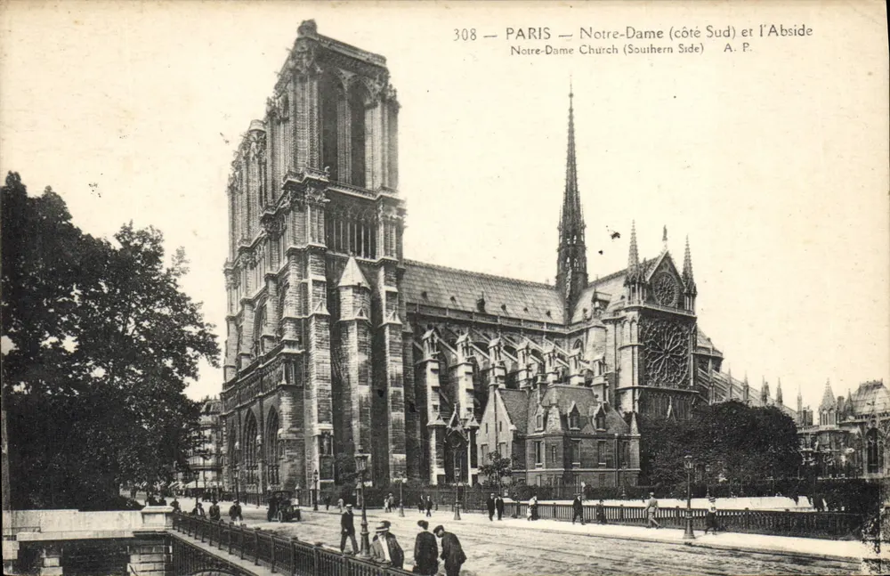 Paris — Notre-Dame (lado Sul) e a Abside — A.P. n°308 - Frente