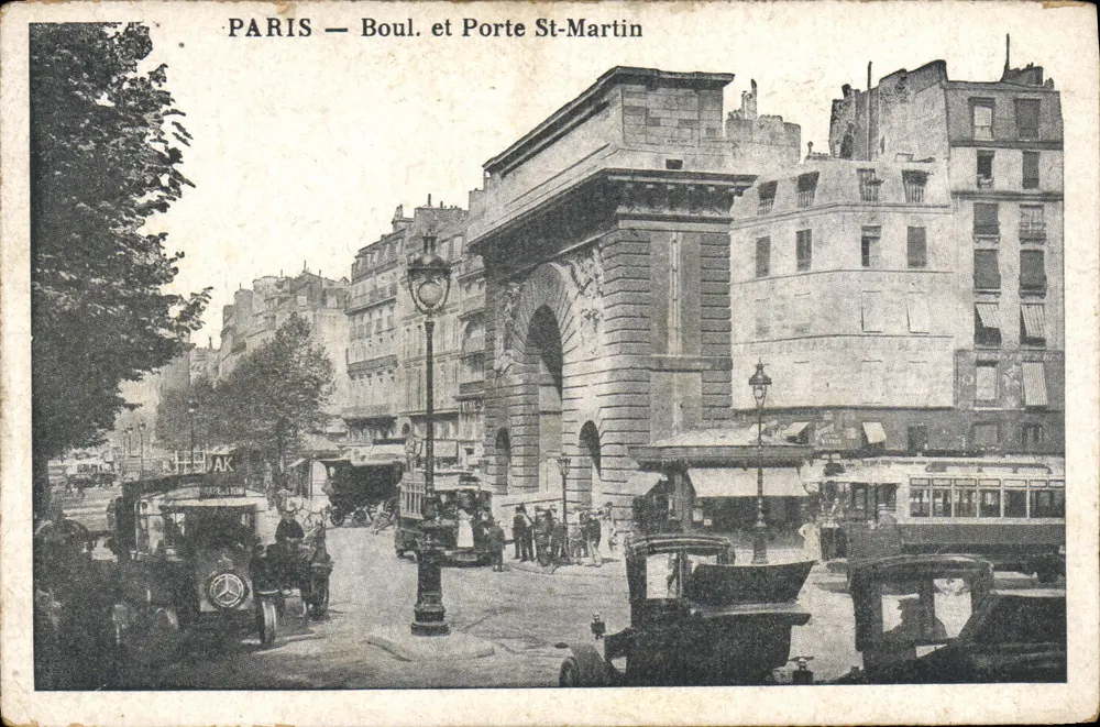 París — Boulevard y Puerta Saint-Martin — Editor desconocido, número de serie no visible - Anverso