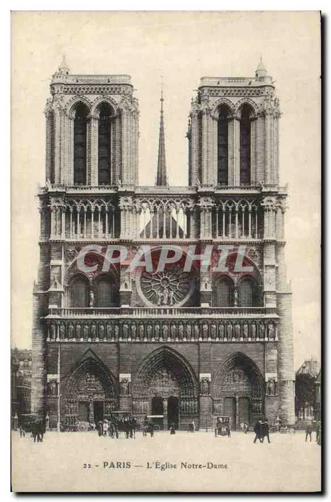 Paris — A Igreja de Nossa Senhora — Bilhete postal moderno n°22 - Frente