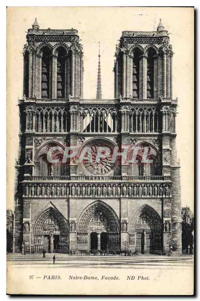 Paris — Fachada de Nossa Senhora — ND Fot. - Frente