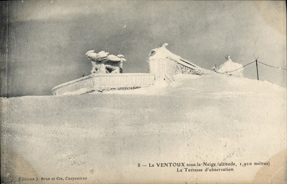 Le Ventoux sous la Neige — La Terrasse d'observation — Éditions J. Brun et Cie, Carpentras - Frente