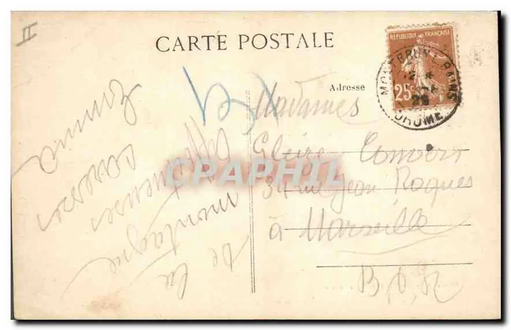 Mont Pentoux (Vaucluse) — Der Nordgipfel unter Schnee — Editions Artistiques Vve J. Brun, Carpentras, n°4 - Rückseite