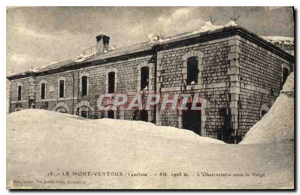 Mont Ventoux - Vaucluse - Das Observatorium unter Schnee - Vorderseite