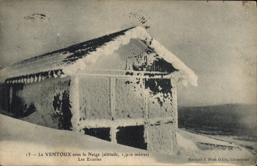 O Ventoux sob a Neve — As Estabecas — Edições J. Brun e Cie, Carpentras - Frente