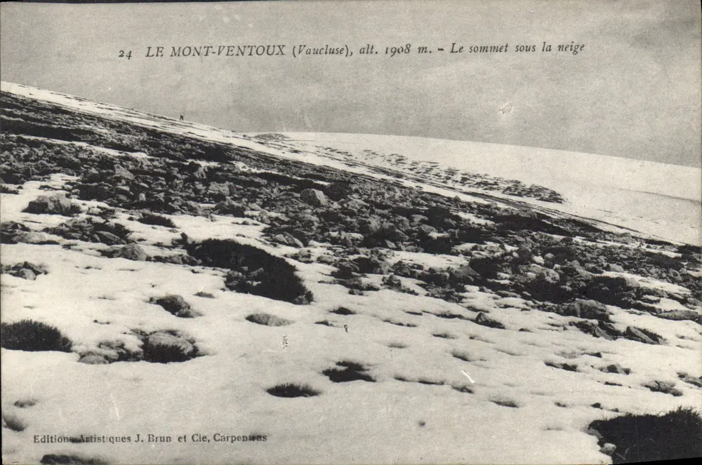 Mont Ventoux (Vaucluse) — Gipfel unter Schnee — Éditions Artistiques J. Brun et Cie, Carpentras - Vorderseite