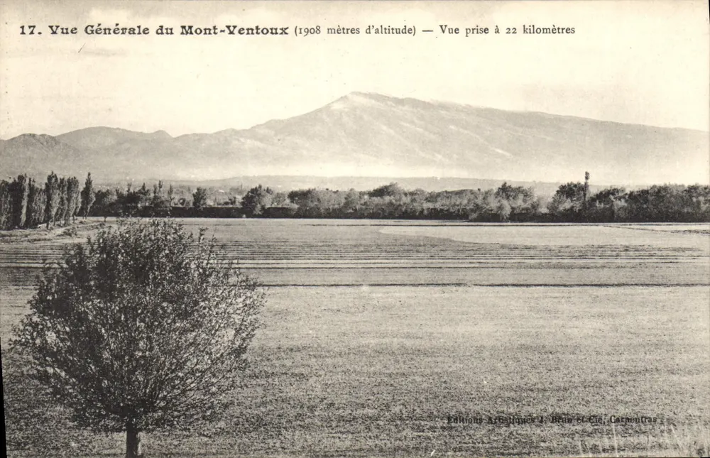 मॉंट-वेंटूक्स — सामान्य दृश्य (1908 मीटर की ऊंचाई) — एरबेलिक जे. ब्रून एंड कंपनी, कार्पेंट्रास - आगे