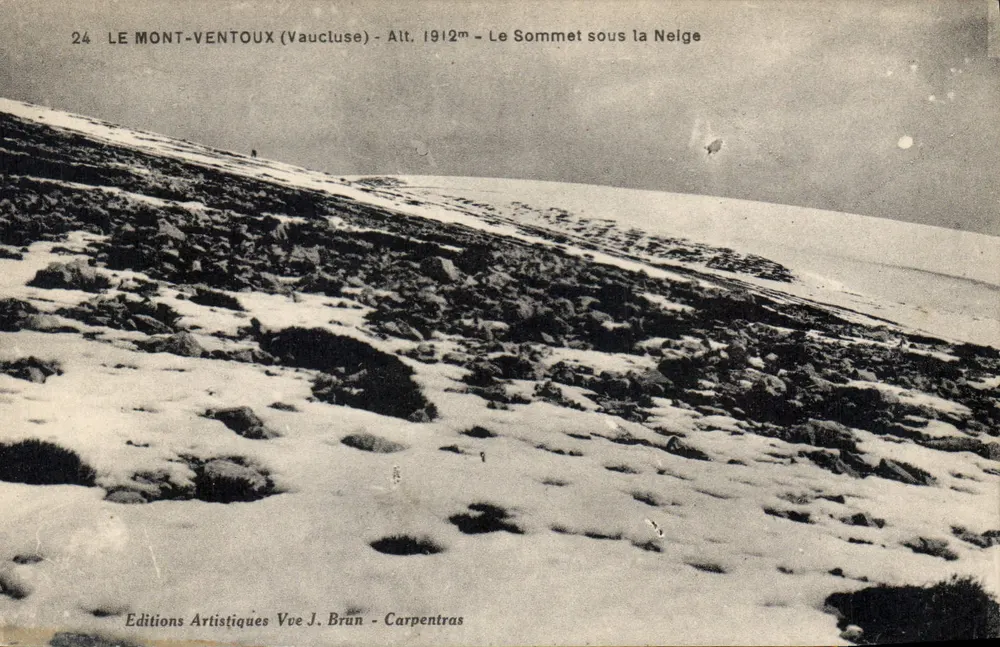 Mont Ventoux (Vaucluse) — Gipfel unter Schnee — Editions Artistiques Vue J. Brun - Carpentras - Vorderseite