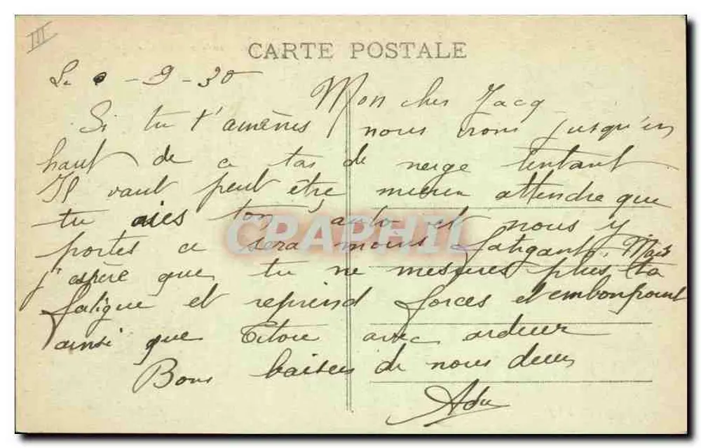 Mont Ventoux (Vaucluse) H. 1908 m. — Das Hotel Vendran unter Schnee — Künstlerische Ansicht von Brun, Carpentras - Rückseite