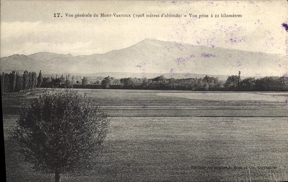 Mont Ventoux — Allgemeiner Blick aus 22 Kilometern — Éditions Anstigues A. Brun et Cie, Carpentras - Vorderseite