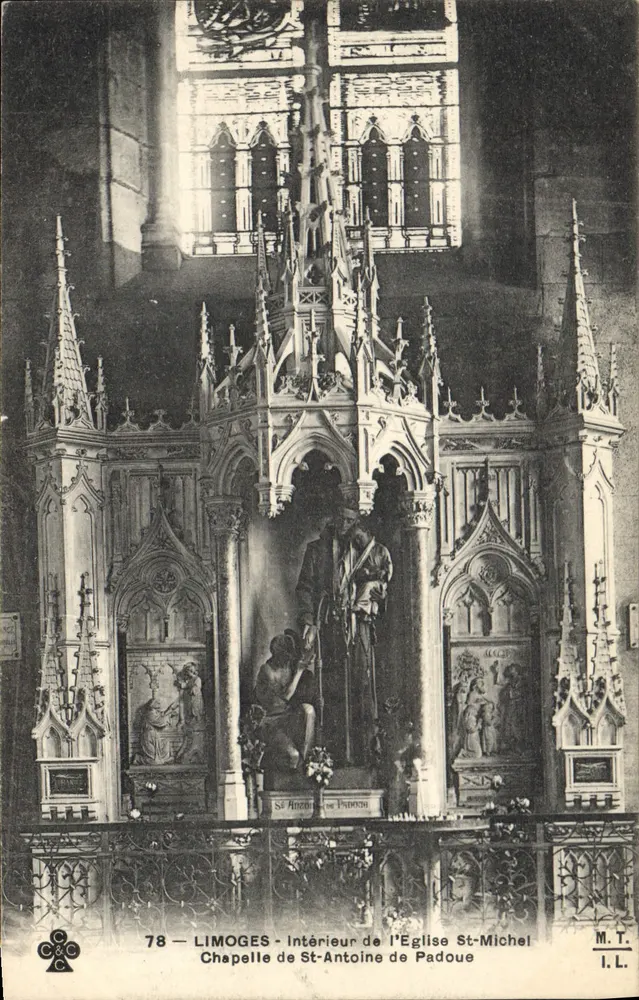 Limoges — Innenansicht der Kirche Saint-Michel, Kapelle Saint-Antoine de Padoue — M.T. I.L. n°78 - Vorderseite