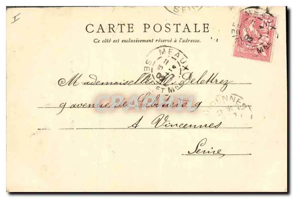 Meaux — Portal dos Leões (Seine e Marne) — editor não identificado - Verso