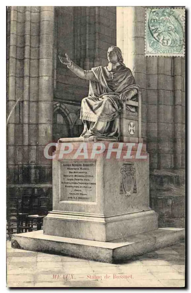 Estátua de Bossuet — Meaux — editor não visível - Frente