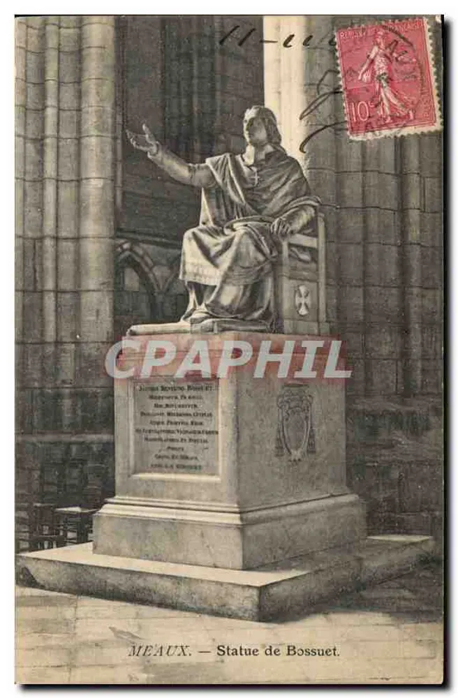 Meaux — Estátua de Bossuet — editor anônimo, número de série não visível - Frente