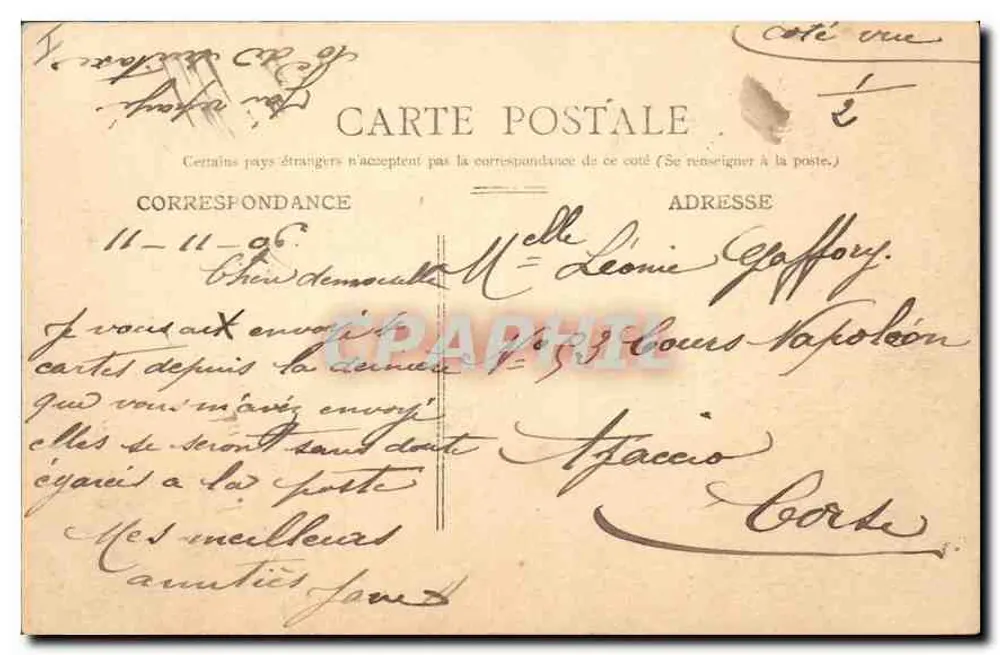 Meaux — Estátua de Bossuet — editor anônimo, número de série não visível - Verso