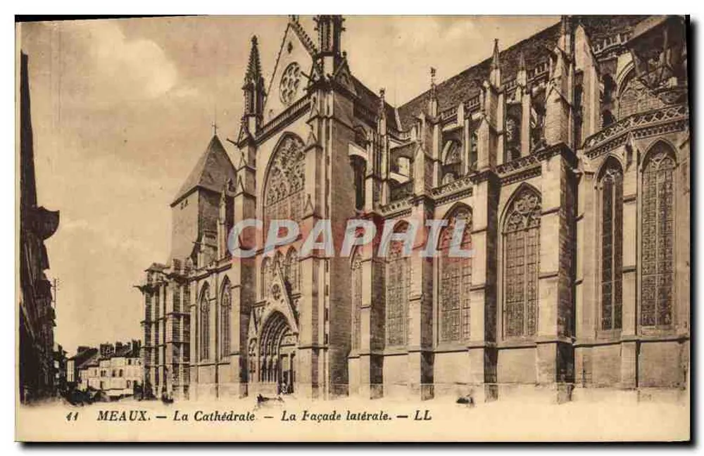 Meaux — A Catedral — A Fachada lateral — LL - Frente