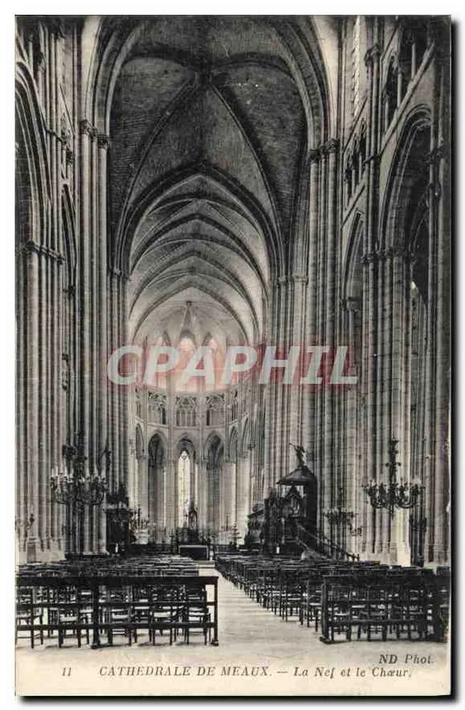Kathedrale von Meaux — Die Kirchenschiff und der Chor — ND Phot. - Vorderseite