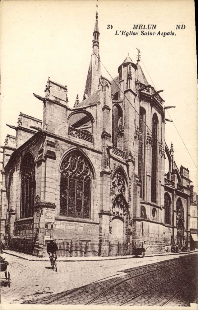 Melun — A Igreja de São Aspais — Imp. Letellier, Paris - Frente