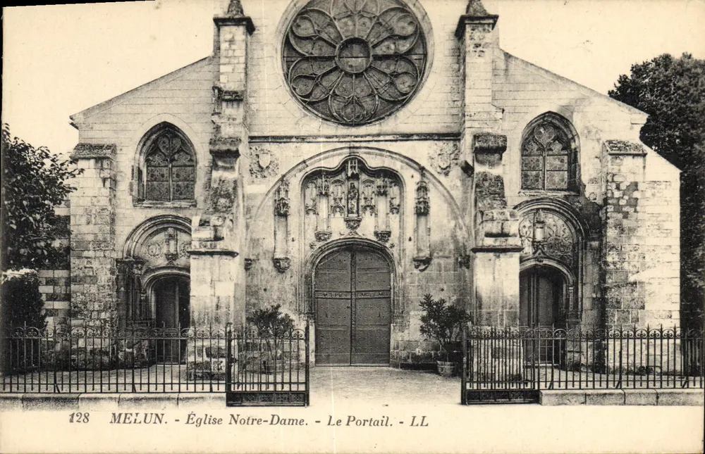 MELUN - Kirche Notre-Dame - Der Portal — LL, n° 128 - Vorderseite