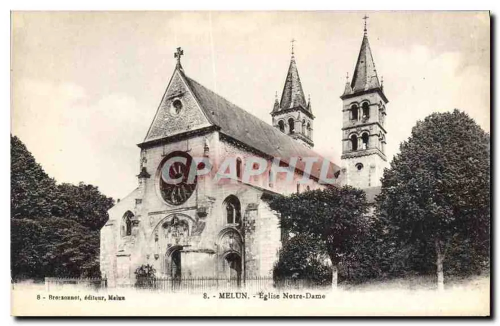 MELUN - Igreja de Nossa Senhora — editor Brozonnot, Malun, n°8 - Frente