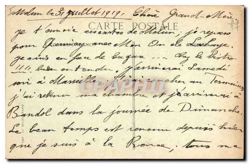 Melun — Hôtel de Ville — Éditeur L. Berruyer, n° 121 - Verso