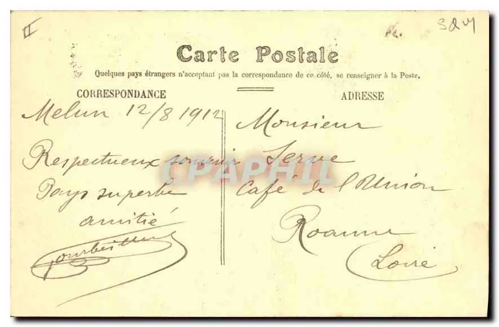 Melun — Hotel-de-Ville — Coleção das Galerias Melunaises - Verso