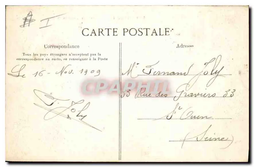 Melun — Castelo de Vaux-le-Pénil — E.L.D. n°503 - Verso