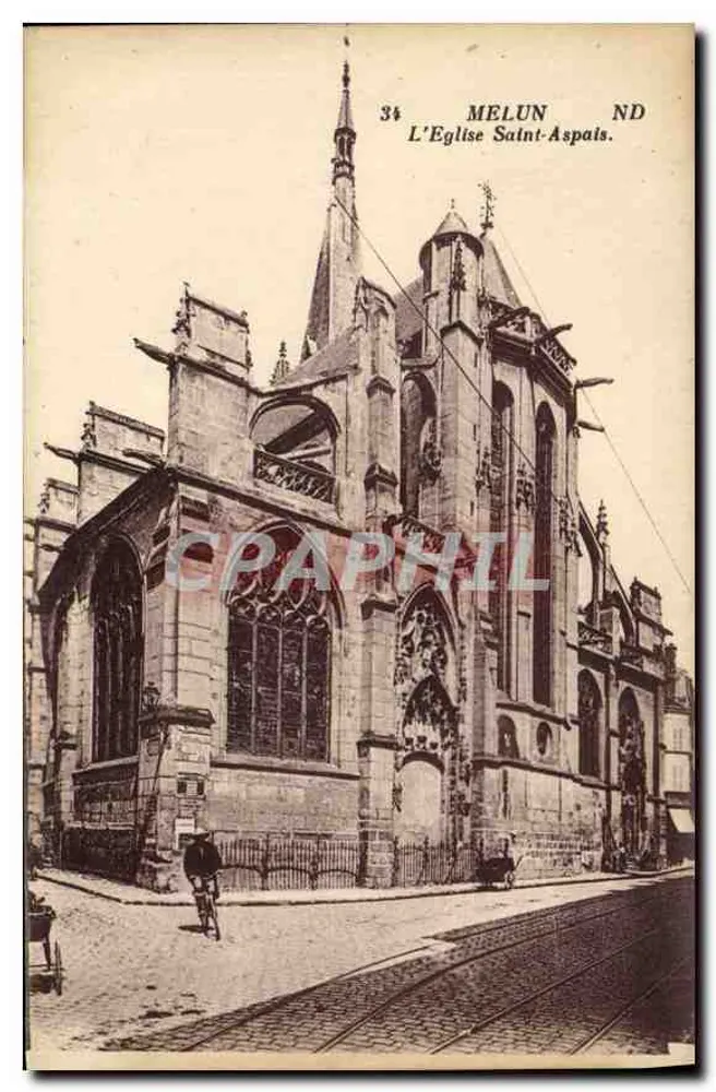 Melun — A Igreja Saint-Aspais — editor ND, n° 34 - Frente