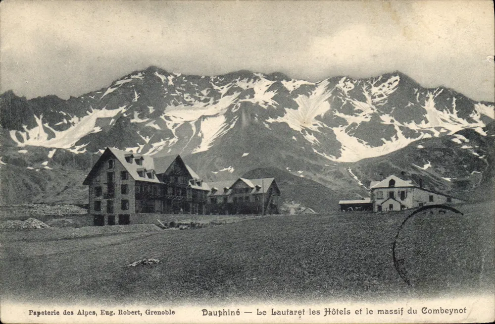 Le Lauvaret, die Hotels und der Massiv des Combeynot — Dauphiné — Papeterie des Alpes, Eng. Robert, Grenoble - Vorderseite