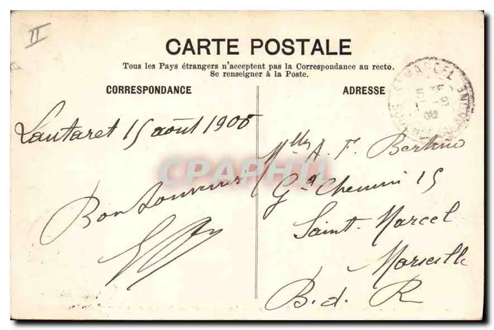 Le Lauvaret, die Hotels und der Massiv des Combeynot — Dauphiné — Papeterie des Alpes, Eng. Robert, Grenoble - Rückseite