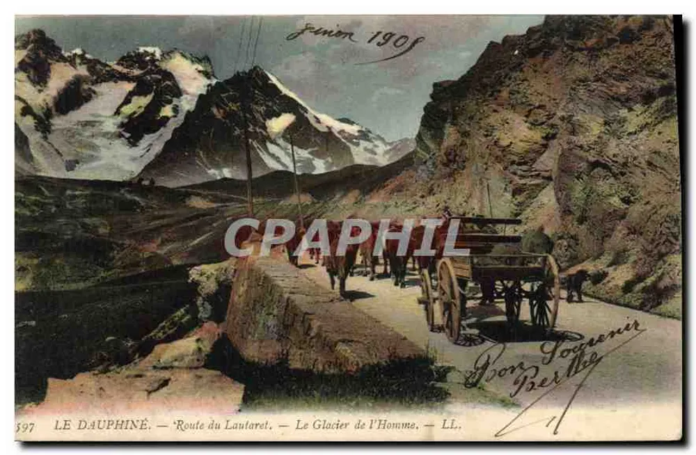 Le Dauphiné — Route du Lautaret — Der Glacier de l'Homme — LL. — n° 397 - Vorderseite