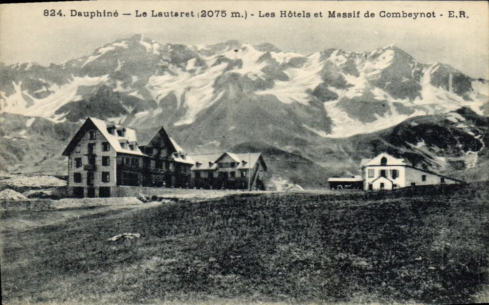 Dauphiné — Der Lautaret (2075 m.) — Die Hotels und der Massiv von Combeynot — E.R. - Vorderseite