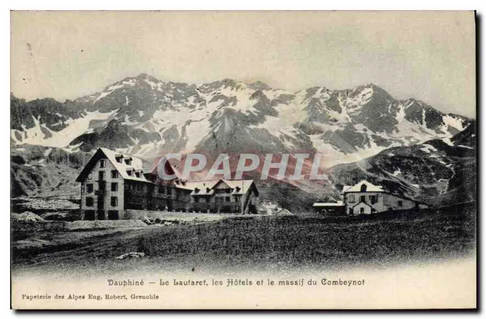 Dauphiné — Le Lautaret, die Hotels und der Combeynot-Massiv — Papeterie des Alpes Eug. Robert, Grenoble - Vorderseite