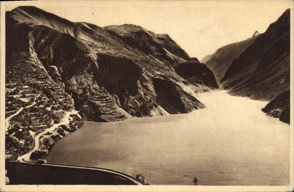 Route du Lautaret — Staudamm und See von Chambon (1040 m.) — La Houblaise (Jésère) - Vorderseite