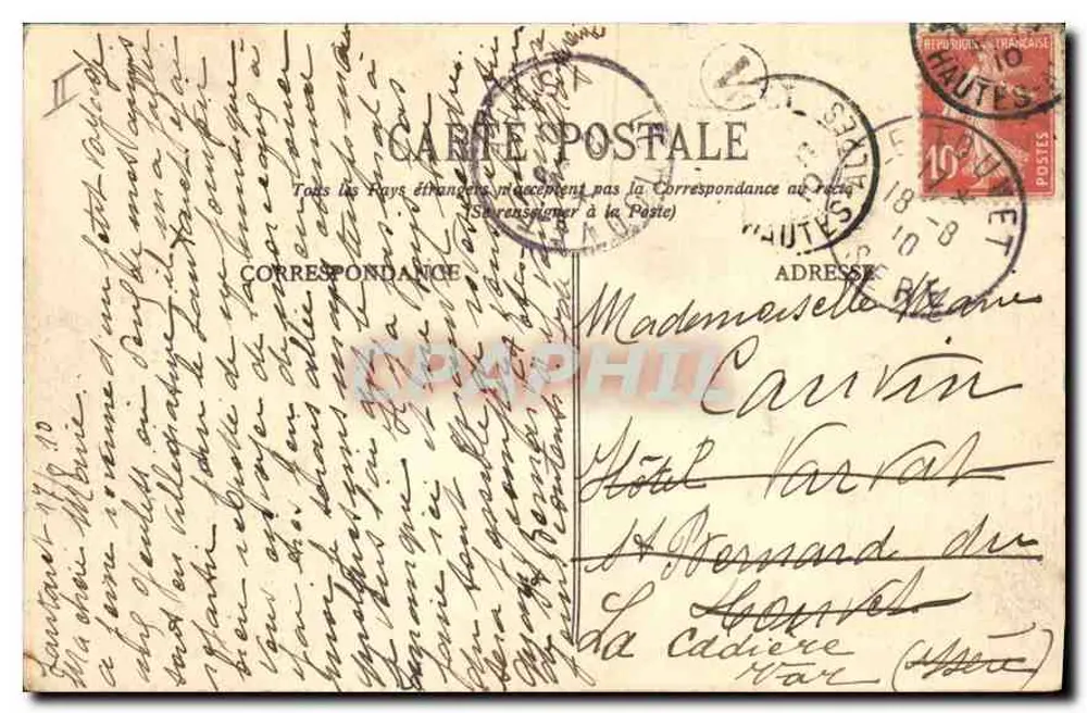 Le Lautaret, die Hotels und der Combeynot-Massiv — Dauphiné — E. R. — Nr. 824 - Rückseite