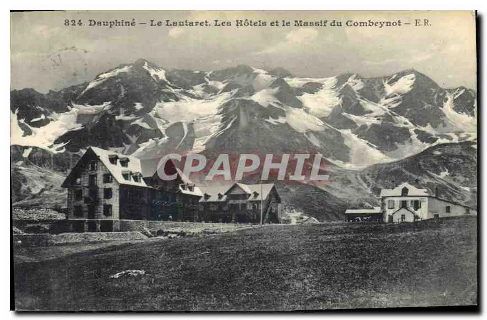 Dauphiné — Der Lautaret. Die Hotels und der Combeynot-Massiv — É.R. - Vorderseite