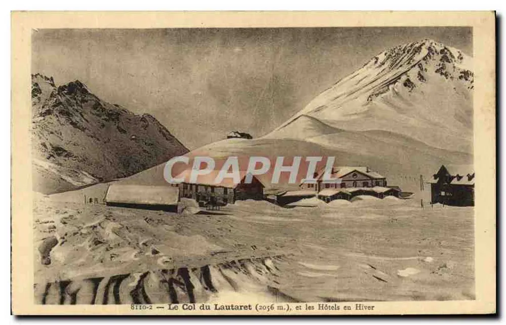 Der Lautaret-Pass (2056 m.), und die Hotels im Winter — Serie 8110-2 - Vorderseite