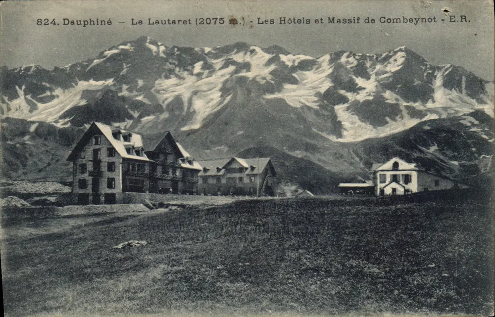 Le Lautaret (2075 m.) — Die Hotels und Combeynot-Massiv — E.R. - Vorderseite