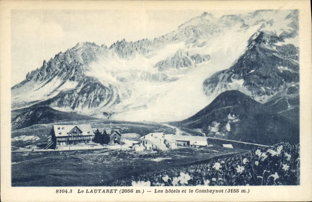 Der Lautaret (2056 m) — Die Hotels und der Combeynot (3155 m) — A. Hourlier, 5, rue Gémion, Grenoble - Vorderseite
