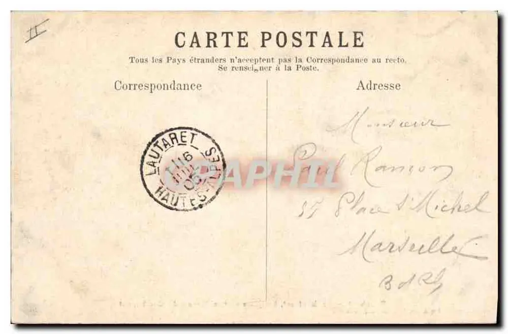 Dauphiné — Le Lauvaret, die Hotels und der Combeynot-Massiv — Papeterie des Alpes Eug. Robert, Grenoble - Rückseite