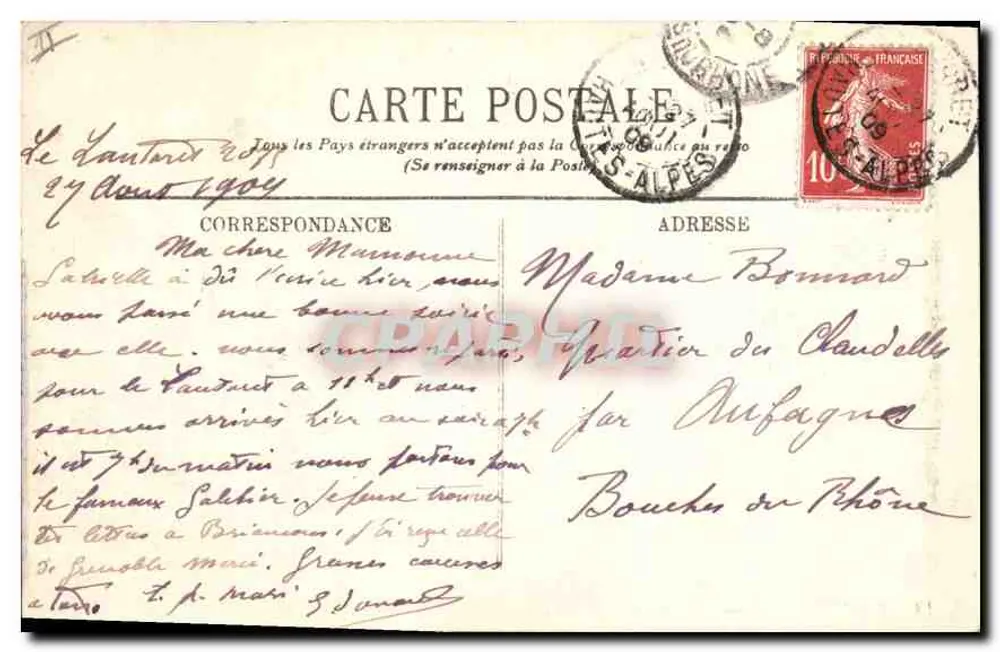 Das Dauphiné — Le Lautarel und der Pic Blanc du Galibier — I.L. - Rückseite