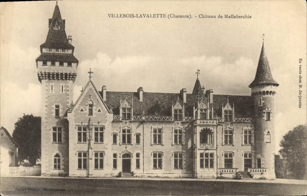 Villebois-Lavalette (Charente) — Schloss Malleberchie — James Delage, Montmoreau - Vorderseite