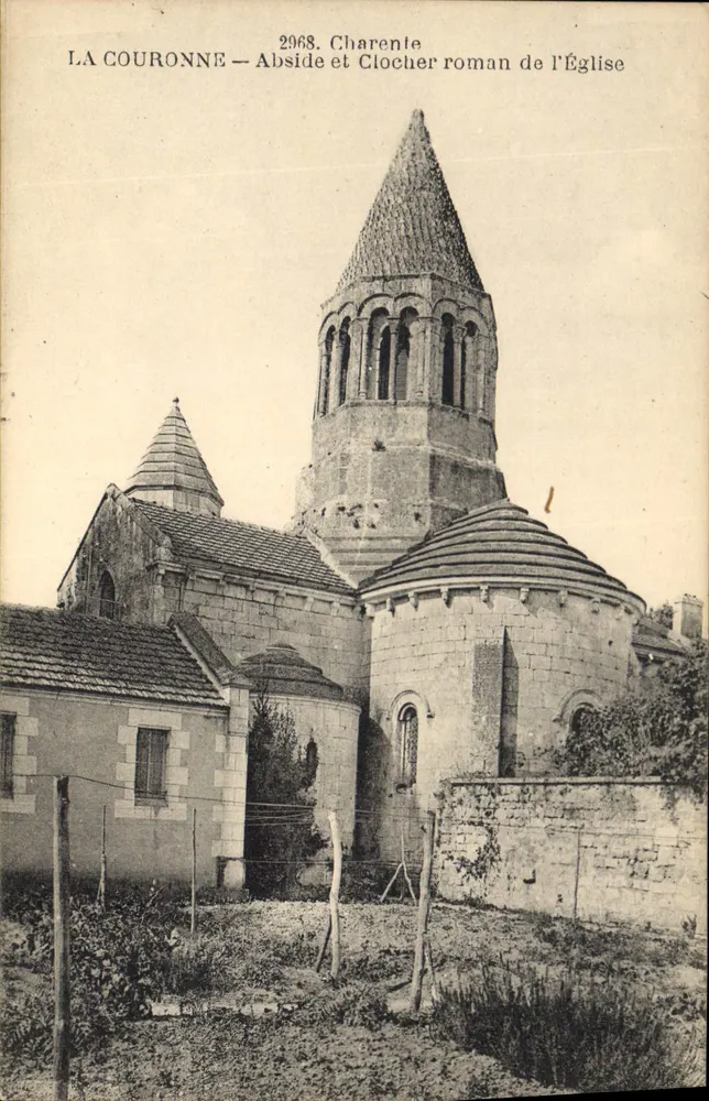 Die Krone — Apse und romanischer Turm der Kirche — F. Braun, phot-éd. - Vorderseite