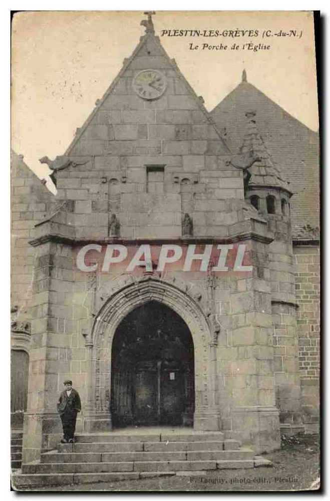 Plestin-les-Grèves (C.-du-N.) — Ansicht des Kirchentores — E. Tanguy, photo-cult., Pleslin - Vorderseite