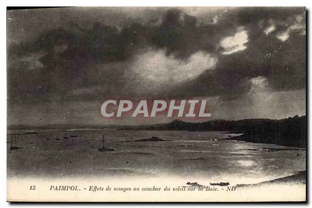 Paimpol — Wolkenwirkungen am Sonnenuntergang über der Bucht - Vorderseite