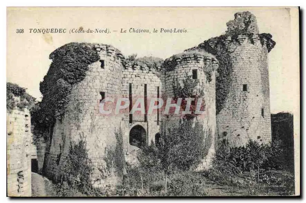 Tonquedec (Côtes-du-Nord) — O Castelo, o Pont-Levis. - Frente