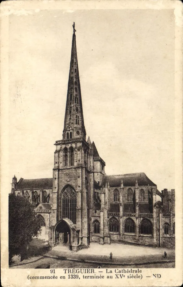 Tréguier — Die Kathedrale (begonnen 1339, fertiggestellt im 15. Jahrhundert) — ND - Vorderseite
