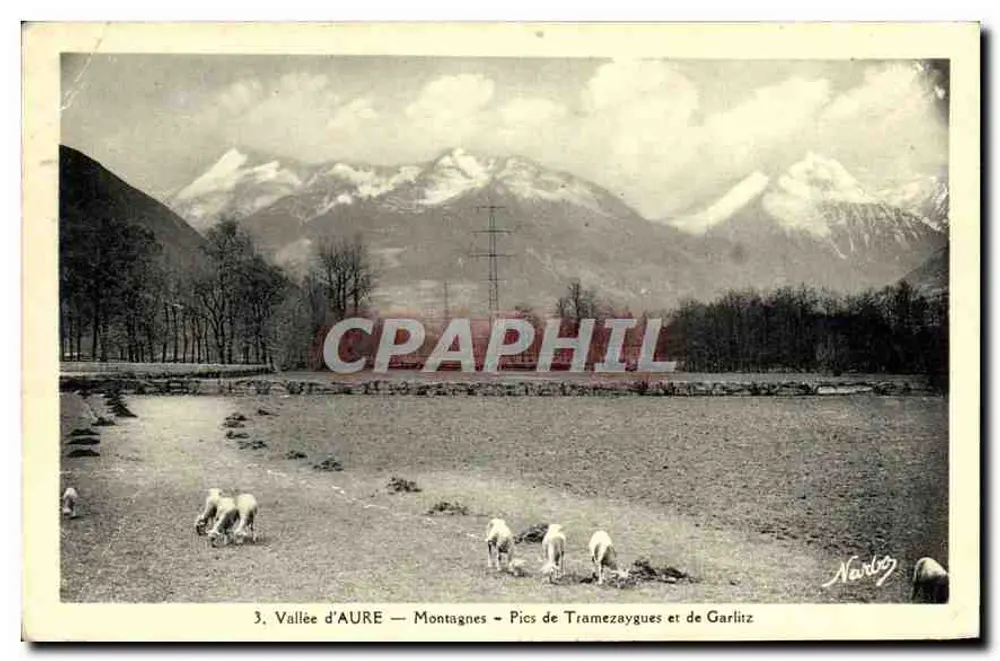 Tal der Aure — Berge — Gipfel von Tramezaygues und Garlitz — Edition Narbo - Vorderseite