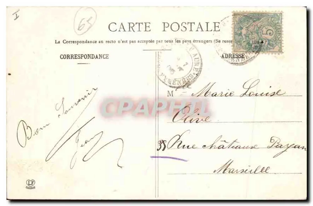 Die Tal der Aupe - Der Neste d'Auhr und Pic de Tramezaigues — Die Pyrenäen (4. Serie) — Phototypie Lalouche, Perpignan - Rückseite